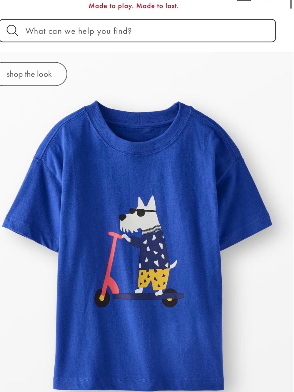 Hanna Andersson Royal Blue Dog on Scooter Graphic Tee